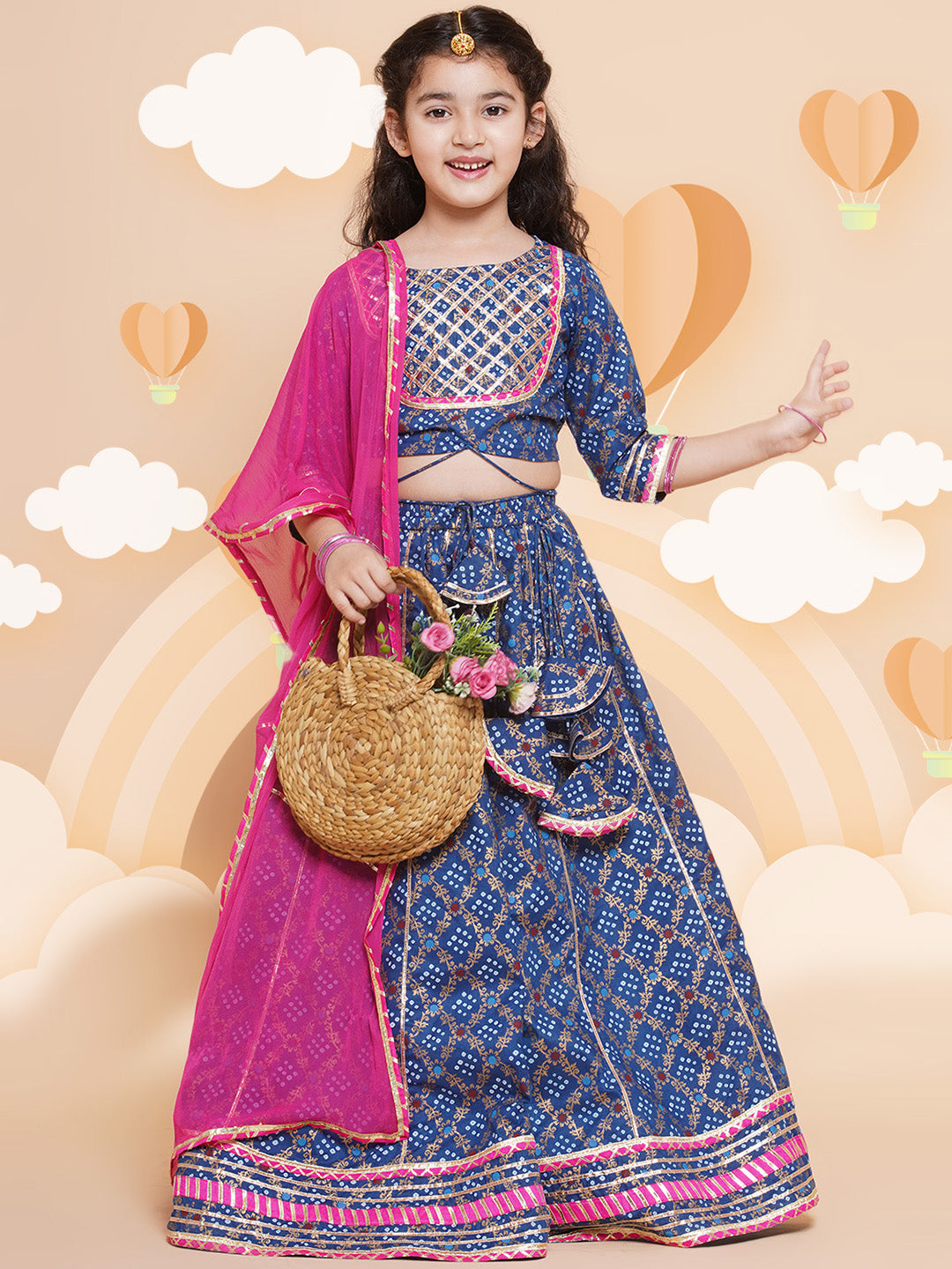 Buy BookMyCostume Radha Navratri Garba Lehenga Choli Girls Fancy Dress  Costume for Girls with Jewellery - Premium - Pink 1-2 years Online at Low  Prices in India - Amazon.in